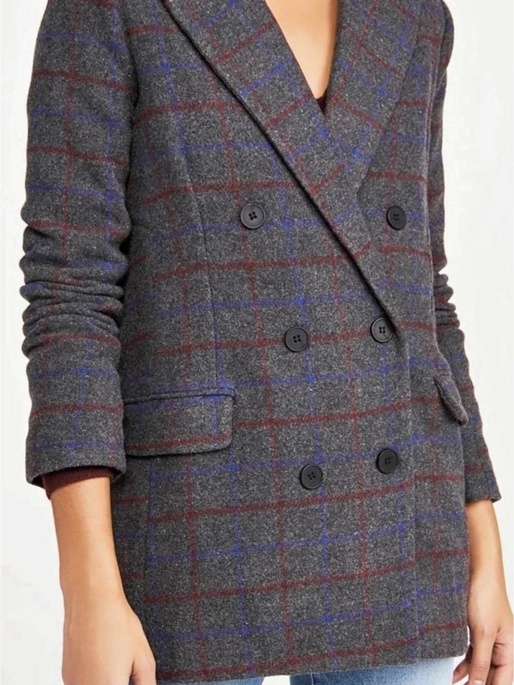 Lioness- Kyra Blazer Women's Plaid Double-Breasted Coat